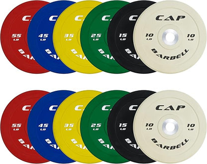 CAP Barbell 2-Inch Olympic Bumper Plate Weight Set | 100-370 lbs | Multiple Options