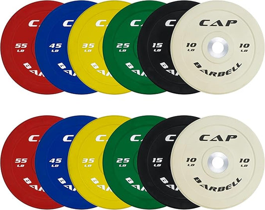 CAP Barbell 2-Inch Olympic Bumper Plate Weight Set | 100-370 lbs | Multiple Options
