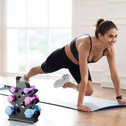 Dumbbell Rack Stand Only(Dumbbells Not Included) - Dumbbell Storage Rack with/without Wheels, Space Saver for Home Gym.