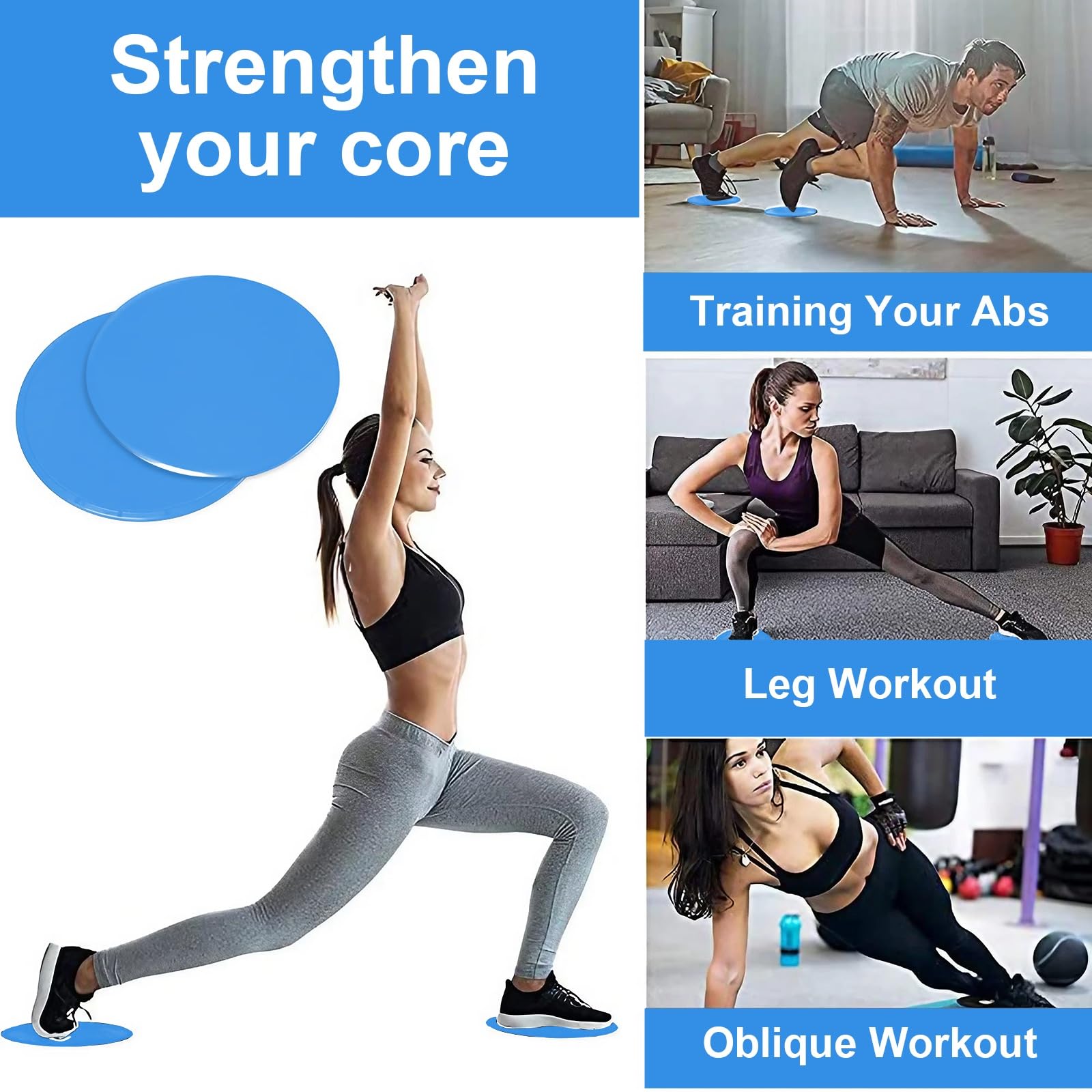 Zwxejcb 2-Pack Exercise Sliders & Fitness Discs – Dual-Sided Exercise Gliding Discs for Core