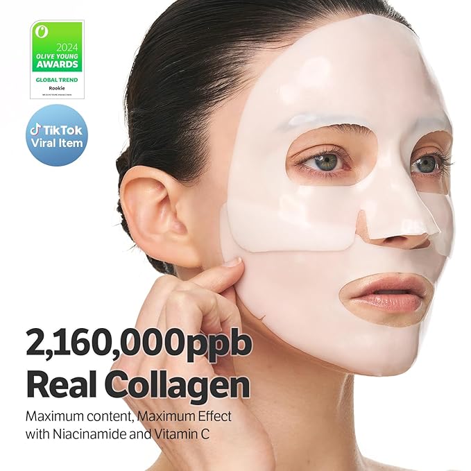 SUNGBOON EDITOR Deep Collagen Niacin-Vita C Overnight Mask 37gx4ea | Real Collagen 2,160,000PPB with Niacinamide & Vitamin C | Hydrating Face Mask for Glass Skin | Korean Skincare Routine