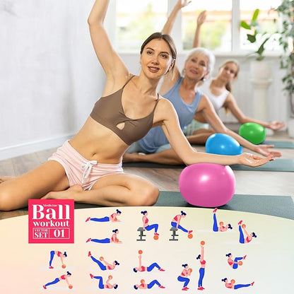 Aoriher 10 Pieces 9 Inch Exercise Pilates Ball Yoga Therapy Core Ball for Yoga Stability Barre Training Stretching Physical Posture Training Gym