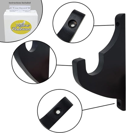 Sword Wall Mount - Hard Wood Sword Mount for Wall - Durable & Strong Katana Holder - Easy Mounting Picture Instructions Sword Wall Hanger - Decorative Sword Display Matches Any Home Decor