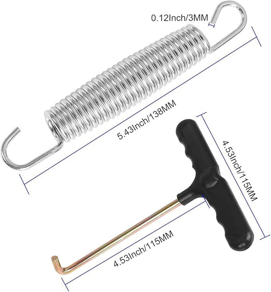 40Pcs 5-1/2” Trampoline Spring Replacement, Stainless Steel Replacement Spring for Trampoline, High Tensile Silver Wire Springs Set with Durable T Hook Fit Skywalker JumpKing Upperbounce Skybound