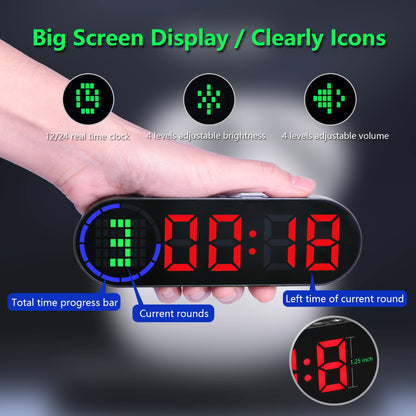 LUCORB Portable Gym Timer for Home Gym Interval Timer for Workout with Time Progress Bar/Rounds