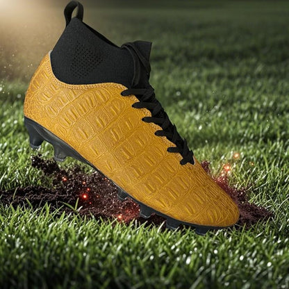 Soccer Cleats High-Top Outdoor Non-Slip Football Shoes Protection Lightweight for Firm Ground Training Breathable Fit (Size 6-13)