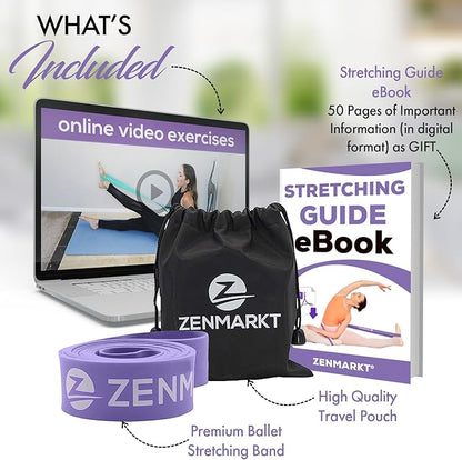 Zenmarkt Ballet Stretch Bands for Flexibility and Strength - Stretch Bands Ideal to Have as Dance Equipment in Every Competition - Suitable for Gymnastics, Cheerleading, and Pilates Training