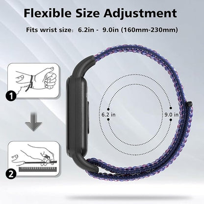 YCHDDER Solo Loop Nylon Bands Compatible with Amazfit Band 7 Straps,Soft Breathable Comfortable Adjustable Colorful Sports Replacement Wristband for Amazfit Band 7 for Men Women