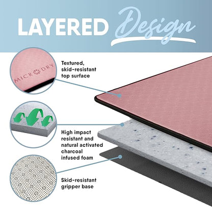 MICRODRY Deluxe Fitness Exercise Yoga Mat for Home & Gym, Extra Thick for High Impact Training, Multi Layered Skid Resistant Surface, Odor Neutralizing with Carrying Strap