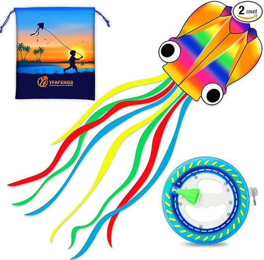 Large Octopus Kites for Kids & Adults,Big Kite for Beginners, Kites for Kids Ages 4-8,Outdoors
