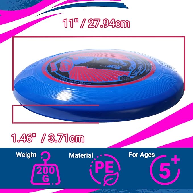 Wham-O Frisbee Heavyweight 200g, 11 Inch Flying Disc, Long Distance, Durable and Stable Sports Disc for Outdoor Activities and Family Fun