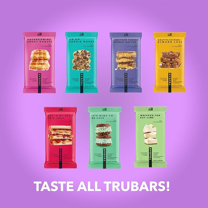 TRUBAR Vegan Protein Bar, Whole Lotta Macchiato, Gluten Free, Plant Based Protein, Dairy Free, Non GMO, Soy Free, No Sugar Alcohols, 12G Protein, 12G Fiber, 23G Carb, On the Go Snack Bars, 12 CT