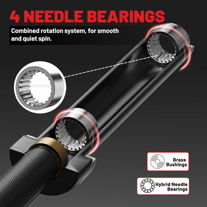 PAPABABE 7ft Barbell Olympic Barbell 1000lb Capacity Home Gym Black Elite