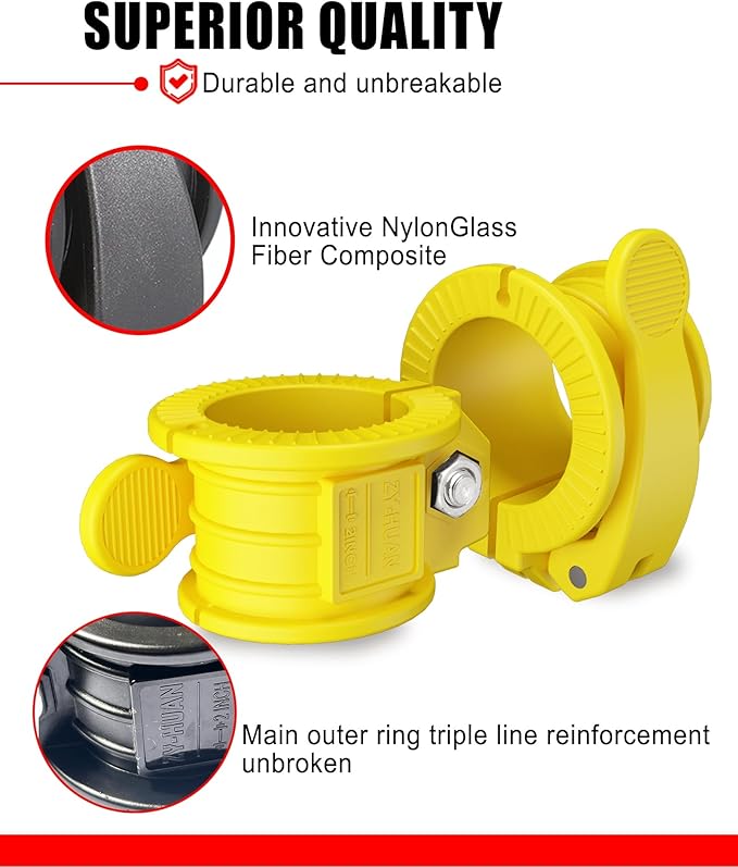 Olympic Barbell Clamps 2 inch Adjustable Barbell Clips Quick Release Pair of Locking Weight Clips for Bars