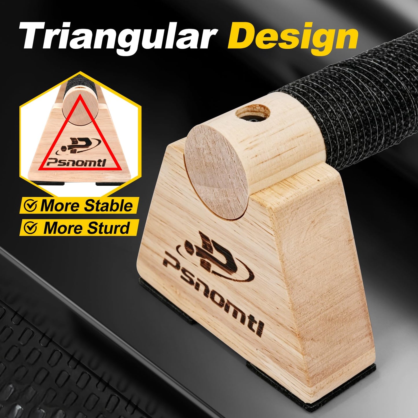 Push Up Bars, Wooden Parallettes Bars 2PCS, Calisthenics Equipment with Non-Slip Base, Perfect