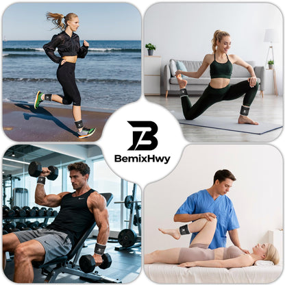 BemixHwy Adjustable Ankle Weights Set 1 Pair 2-10 lbs, Comfortable Leg Weights for Walking