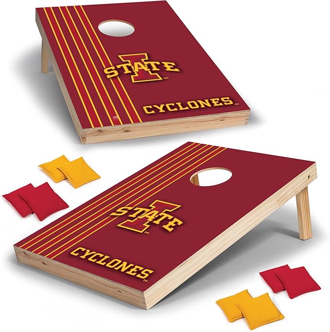 2' x 3' Solid Wood Cornhole Set with Direct Print HD Team Graphics – Great Gift for Any NCAA Fan! Bean Bag Toss Family Outdoor Games