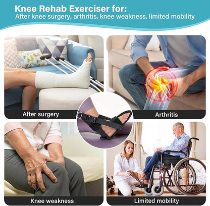 Knee Replacement Recovery Aids,Knee Surgery Recovery Equipment with Padded Handle and Foot Sleeve,Heel Slides Physical Therapy Equipment Speed Hip Recovery,Increase Range of Motion and Relieve Pain