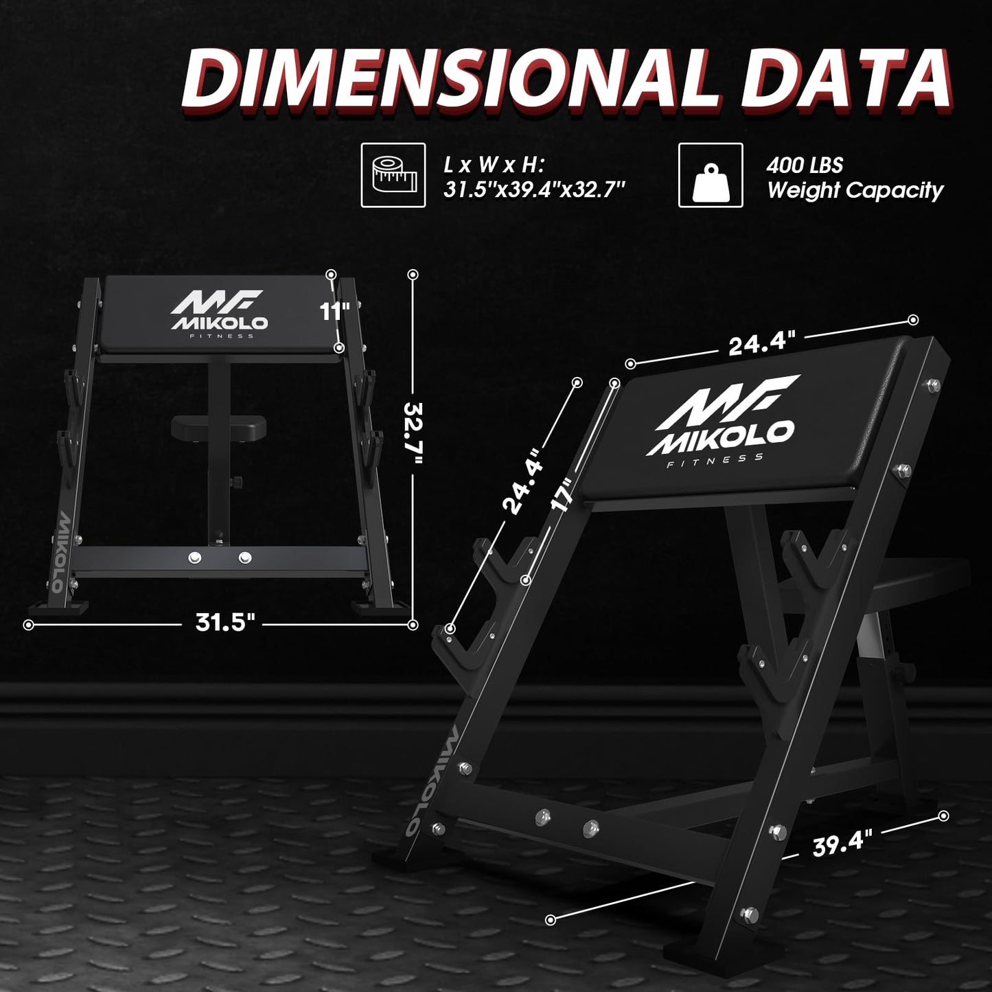 Mikolo Preacher Curl Bench, Seated Arm Isolated Barbell Dumbbell Bicep Station, Bicep Curl Machine