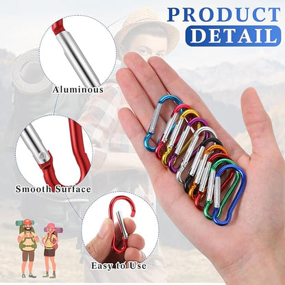 300 Pcs 2" Carabiner Bulk Spring Snap Hooks Bulk Aluminum Alloy Clip Keychain for Hanging Camping Hiking Traveling Fishing Outdoor Activities