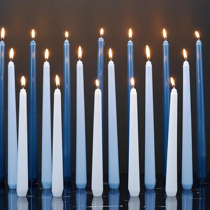 MTLEE Taper Candles 8/10/12 Multi Height Unscented Taper Candles 8 Burn Hours for Dinner Decorative Home Decoration Wedding Party Candlesticks (Gradient Blue,36)
