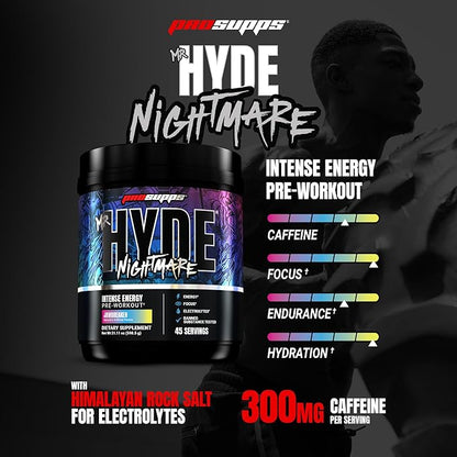 PROSUPPS Mr. Hyde Nightmare Pre Workout Powder with Caffeine & Beta Alanine - Preworkout for Intense Energy, Mental Focus & Performance - Gym & Fitness Supplements (Jawbreaker, 45 Servings)