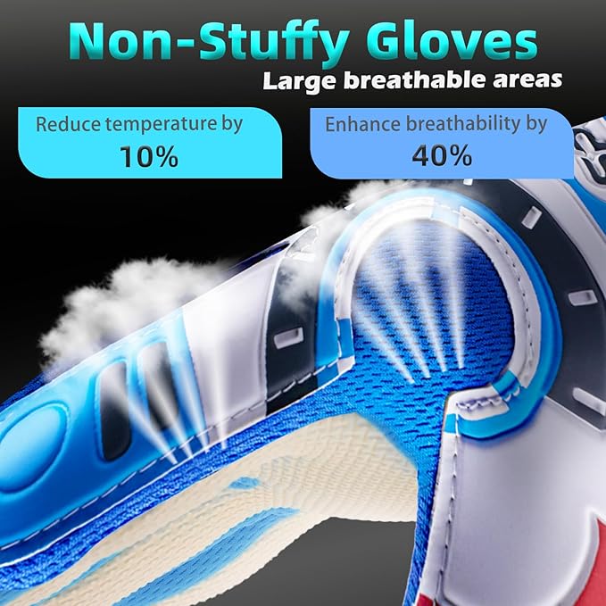 Sportout Kids Goalkeeper Gloves, Soccer Gloves with Double Wrist Protection and Non-Slip Wear Resistant Latex Material to Give Protection to Prevent Injuries