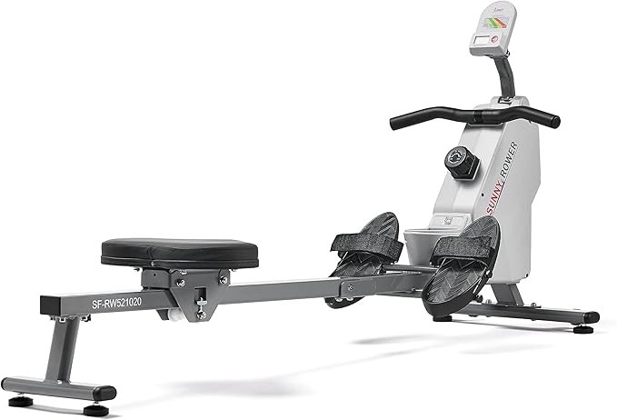 Sunny Health & Fitness Magnetic Rowing Machine for Home Exercise, Quiet & Smooth Rower with Compact Storage and Optional Free SunnyFit App Connectivity