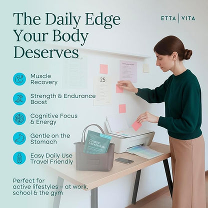 Sugar-Free Creatine Monohydrate Gummies (5g Per Packet) - Potent Creatine Gummies for Men & Women, Supplement for Muscle Support, Cellular Energy, Cognitive Function - Non-GMO, Gluten-Free, Vegan