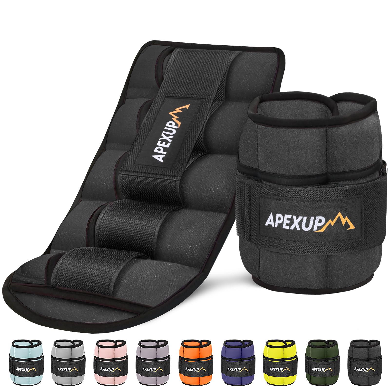 APEXUP 10lbs/Pair Adjustable Ankle Weights for Women and Men, Modularized Leg Weight Straps for