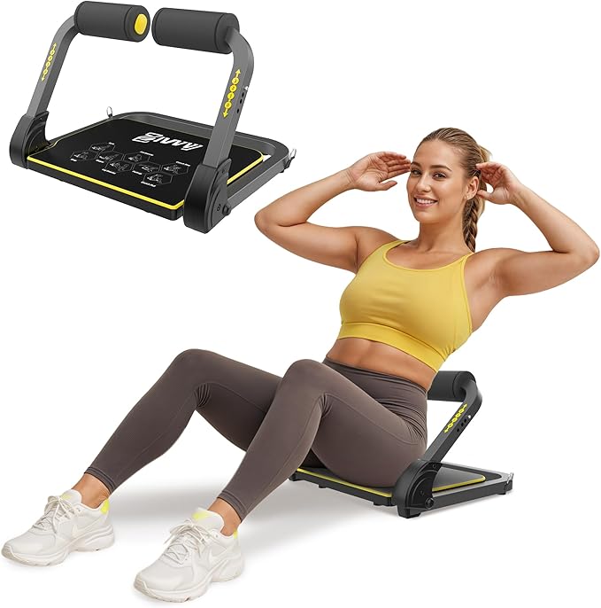 Ab Workout Equipment, Ab Machine for Stomach Workout, Ab Trainer Machine for Home, Sit Up Machine with Resistance Bands and 330 LBS Weight Capacity, Ab Crunch Machine for Home Exercise