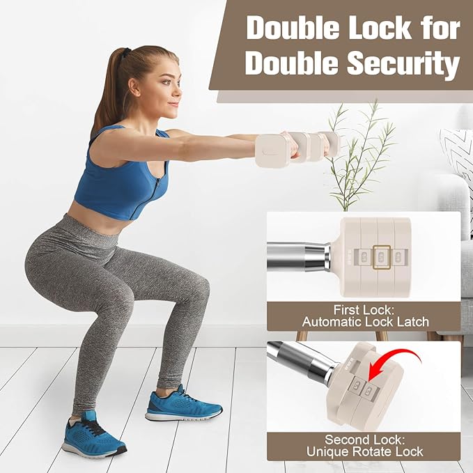 22LBS Adjustable Dumbbells Set, Adjustable Weight Dumbbells with 4 Levels 4.4lb, 6.6lb, 8.8lb, 11lb, Hand Weights Sets for Women/Men Home Gym Full Body Workout