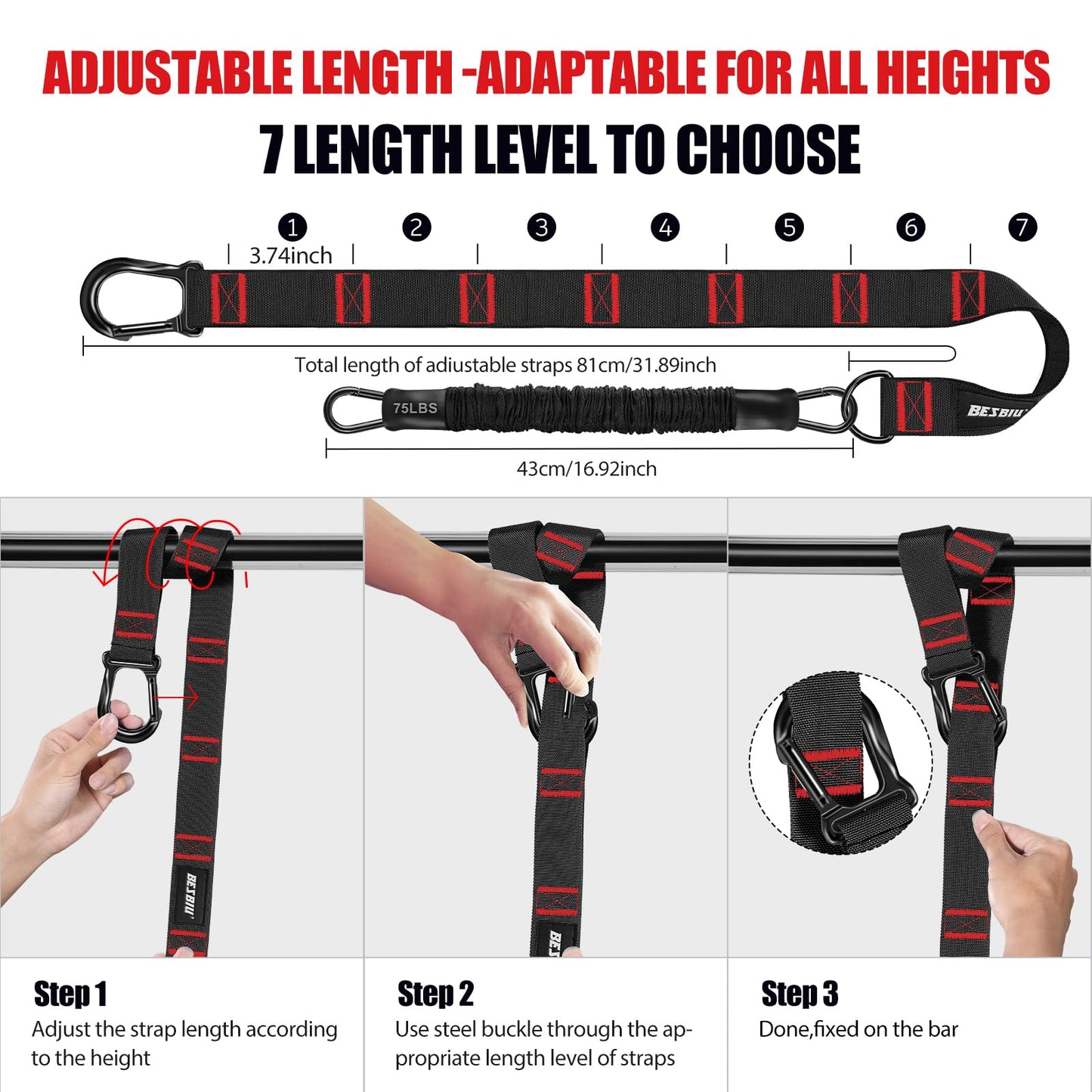 Pull Up Assistance Bands 260lbs, Heavy Pull Up Bands Resistance Bands for Pull Ups Working Out with
