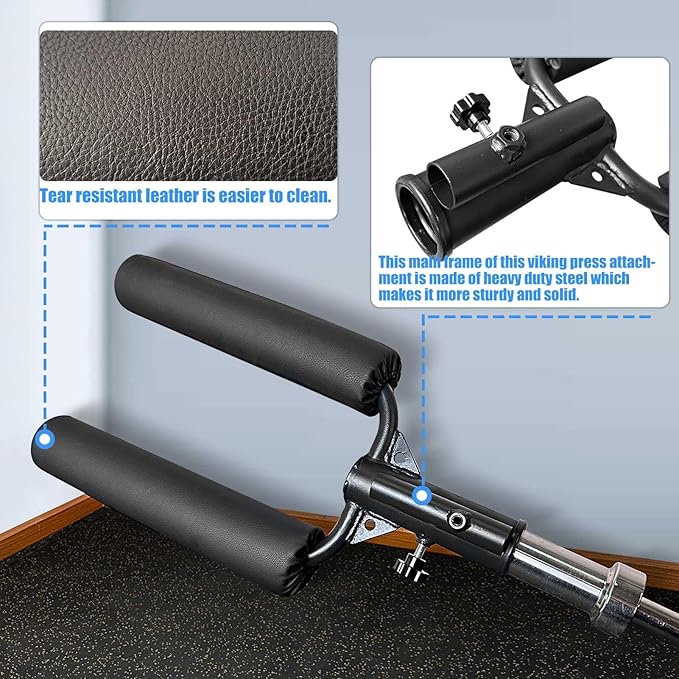 Viking Press Landmine Handle for 2-Inch Barbell, Hack Squat T-Bar Row Attachment Strength Training Accessories, Shoulder Press Landmine Attachment Equipment