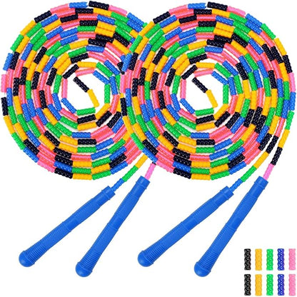 Dutch Jump Rope 16 FT 1 Pack/2 Pack, Long Soft Beaded Jump Rope, Adjustable Segmented Skipping Rope for Kids Adults, Multiplayer Jumping Rope for Fitness Outdoor
