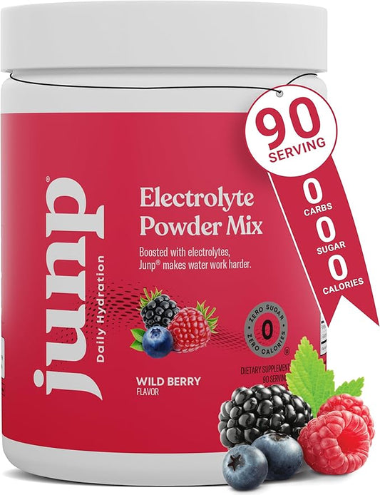 JUNP Electrolytes Powder No Sugar No Carbs, Wild Berry Fruit Flavor Keto Electrolyte Drink Mix