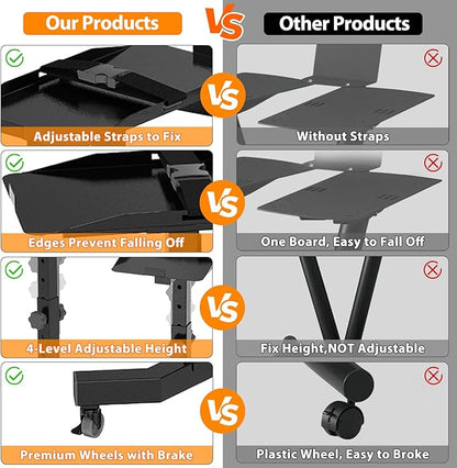Adjustable Dumbbell Stand - Uboway Weight Stand with 4 Level Height Adjustment, Dumbbell Weight Rack with Tablet Holder and Durable Casters, Weight Holder for Adjustable Dumbbell Set, 2025 Upgrade Design （Bonus Foot Pads）