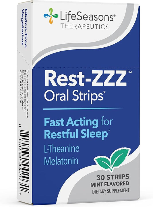 Rest-ZZZ Oral Strips - Powerful Sleep Support Supplement - Fall Asleep & Stay Asleep - Calms