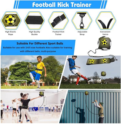 Soccer Speed Agility Training Set - 20FT Agility Ladder 12/16 Sports Cones and Soccer Kick Trainer Football Training Equipment Footwork Drills for Youth and Adults