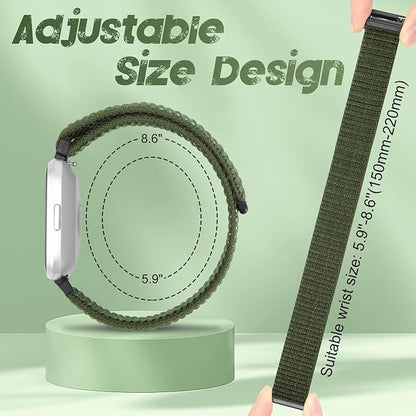 Tiptops 3 Pack Bands Compatible with Fitbit Versa 2/Fitbit Versa/Versa Lite/Versa SE for Women Men, Soft Nylon Sports Loop Replacement Wristband for Fitbit Versa 2 Straps
