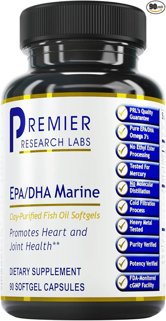 Premier Research Labs EPA DHA Marine Softgels - Omega 3 Fish Oil, EPA DHA Omega 3 Supplement, Fatty