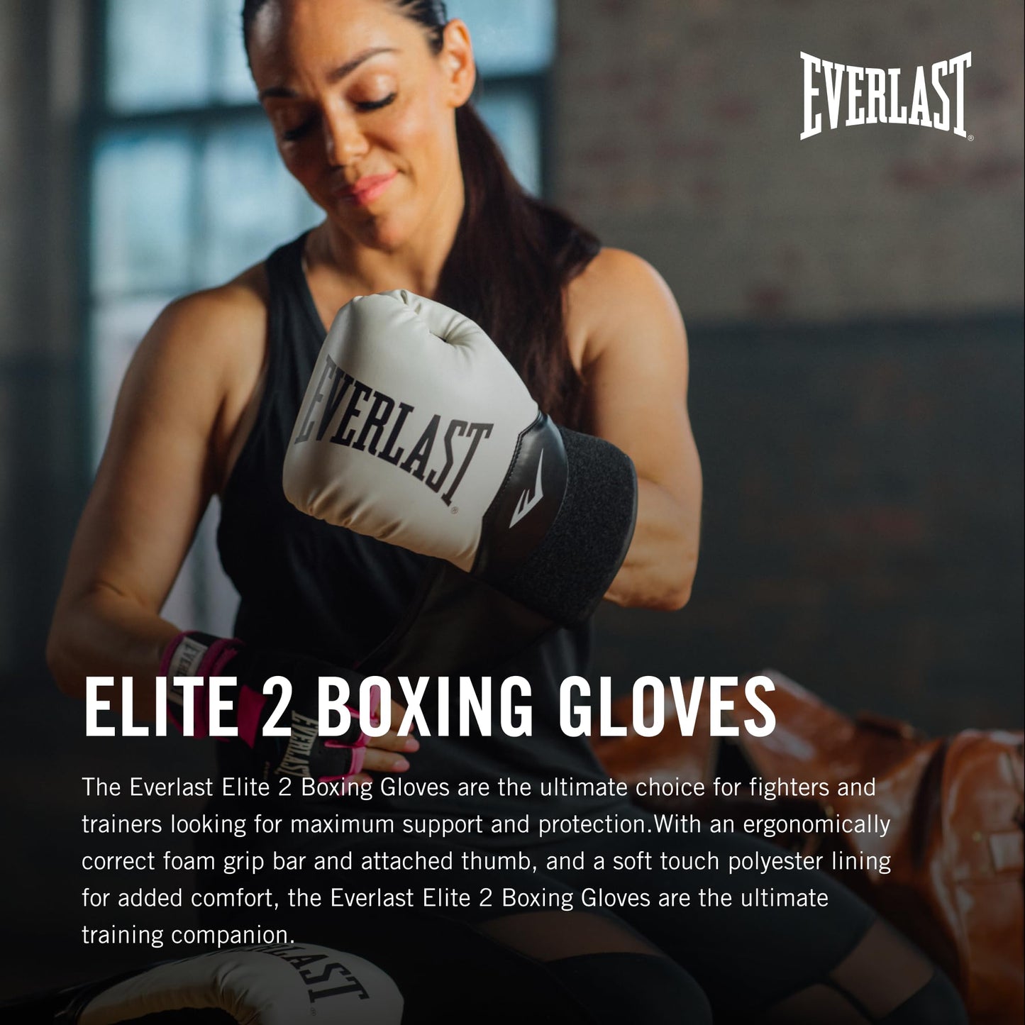 Everlast Elite 2 Boxing Gloves | Women, Men, Heavy Bag | Red | 16oz