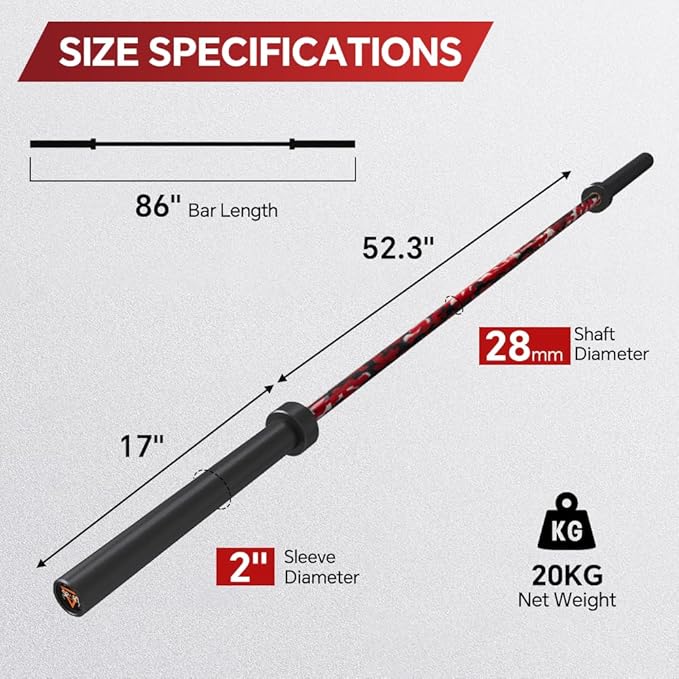 7FT Olympic Barbell Bar with Weight Plate Set Combo, Solid Olympic Bar with Bearings, 700Lbs Capacity Weight Bar for Home Gym Strength Training, Weightlifting, Powerlifting, Fit for 2" Olympic Plates