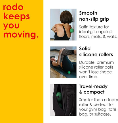 Rodo 2-in-1 Medium Peanut & Lacrosse Ball Roller | Deep Tissue Massage Tool for Fascia, Plantar Fasciitis, HIPS & Back | Mobility & Recovery Roller | Compact, Travel-Friendly, Pilates, Therapy Ready
