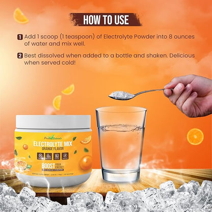 Electrolyte Powder - Refreshing Workout Recovery Electrolytes, Sugar Free, Gluten Free & Vegan, Pure Keto & Paleo Hydration Beverage, Immune Boosting Vitamins (198 Grams, Orange)