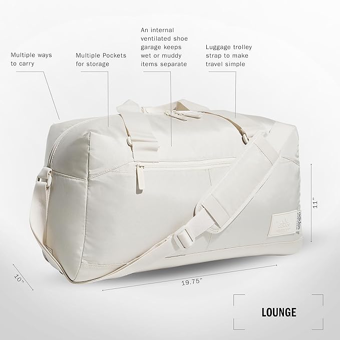 adidas Lounge Premium Sport Duffel Bag for Travel and Gym
