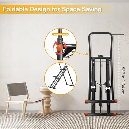 Stair Stepper for Home Gym, Folding Cardio Exercise Climber with Adjustable Resistance and Pedals, Vertical Climber Machine for Full Body Workout with Extended Step Range