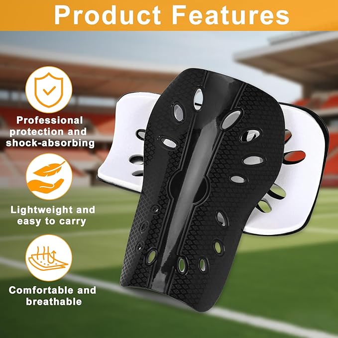 2 Pairs Shin Guards Soccer for Kids,Shin Pads Extra Lightweight Breathable Slide in Shin Guard for Football Training Match Outdoor Activities Protective Slip-in Shin Guards for Boys Girls