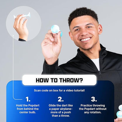 POPDARTS Glow Pack Game Set Glow in The Dark (Blue and Green) - Indoor, Outdoor Suction Cup Throwing Game - Competition with a POP