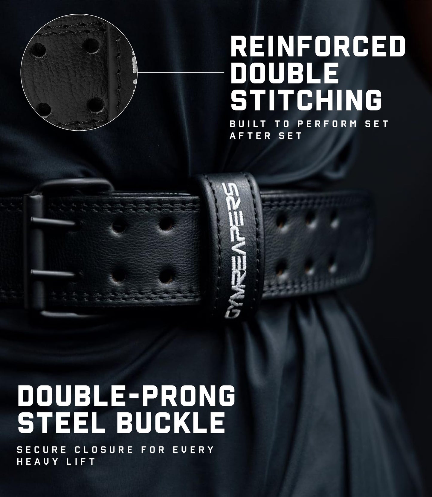 Gymreapers Leather Weightlifting Belt for Bodybuilding, Squatting, Lower Back Support & Back Pain